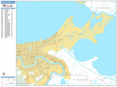 New Orleans Digital Map Basic Style